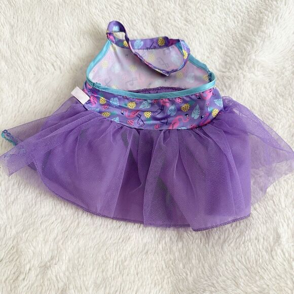 Build A Bear Workshop Purple Halter Dress Flamingo Summer Clothes Accessory Girl - Picture 3 of 4